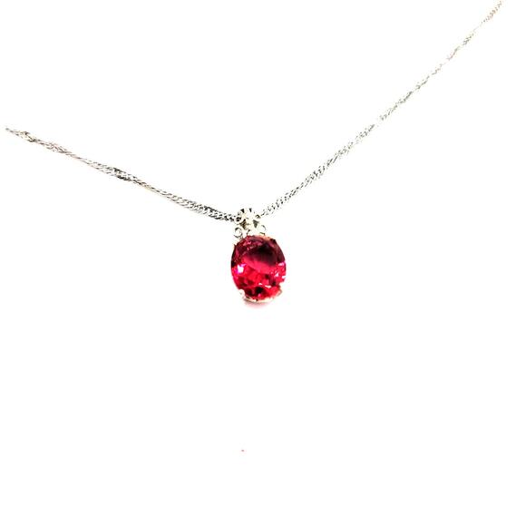 Unbranded Jewelry - Vintage Pink Round Pendant Silver Necklace Women's Fashion Jewelry